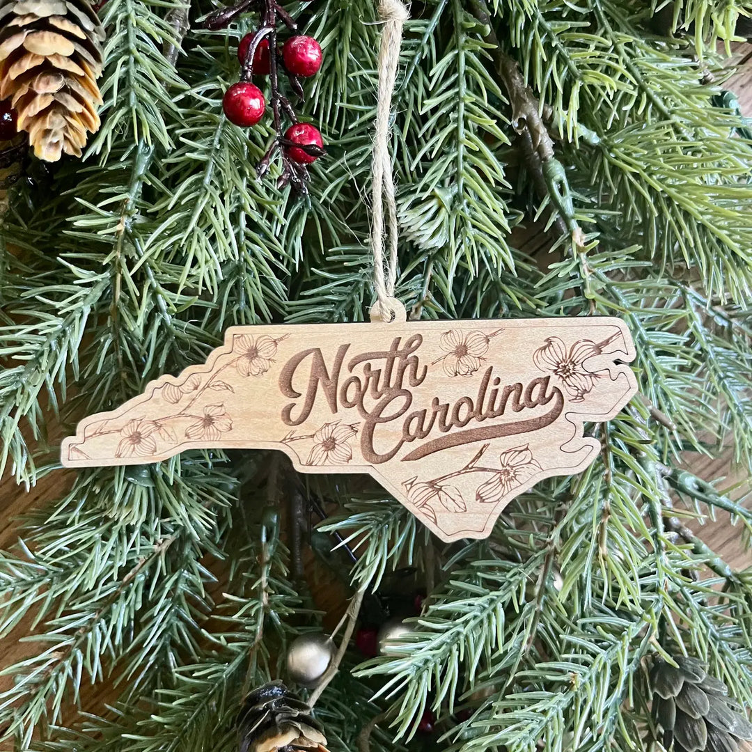 NC Silhouette Wooden Ornament