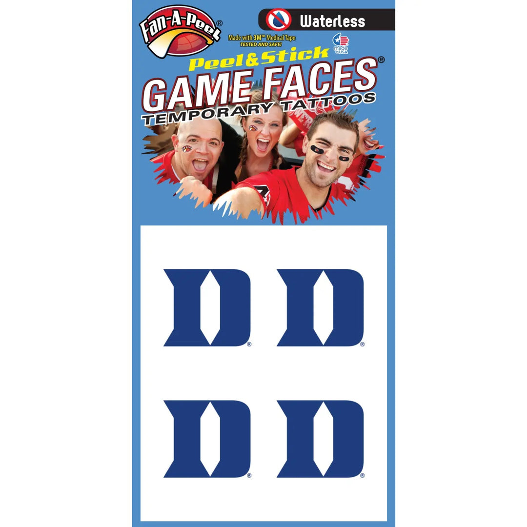 Duke University Temporary Face Tattoo