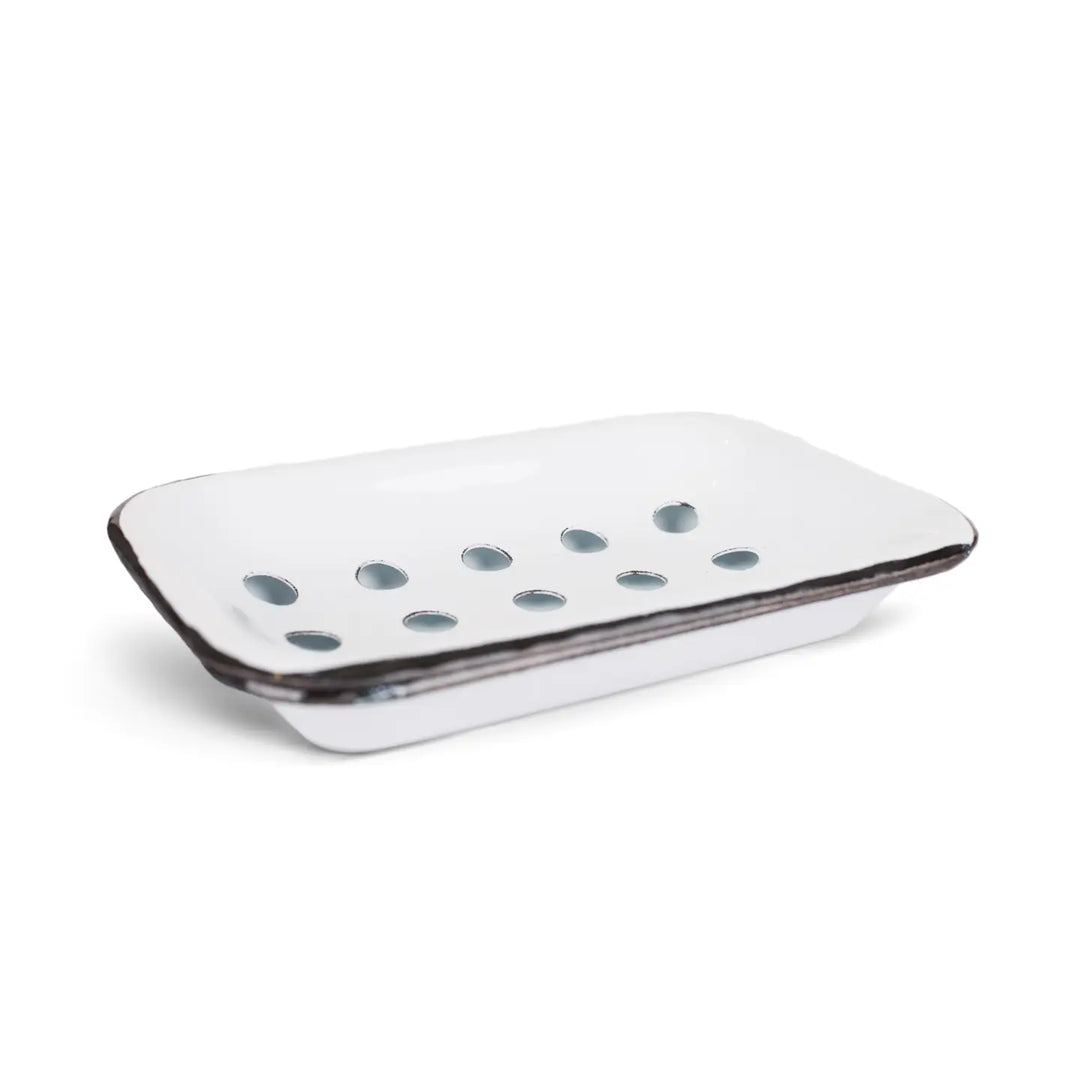 Enamel Metal Soap Dish (White)