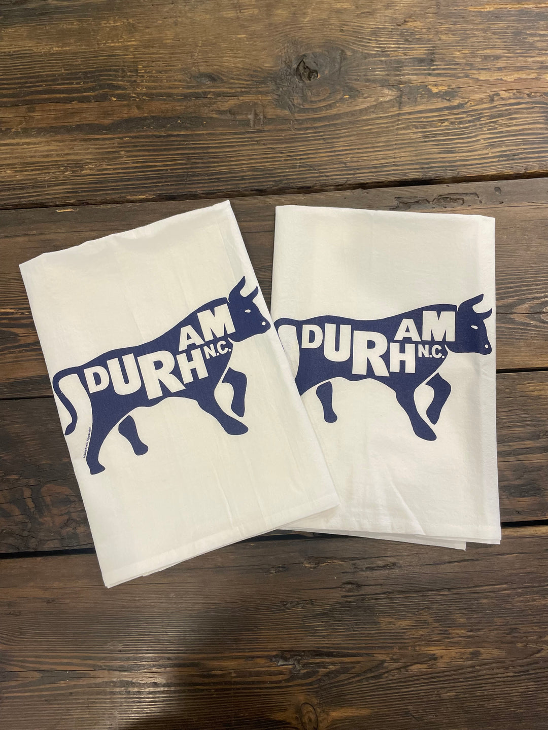 Bull with Durham, NC. Tea Towel #5 (Navy)
