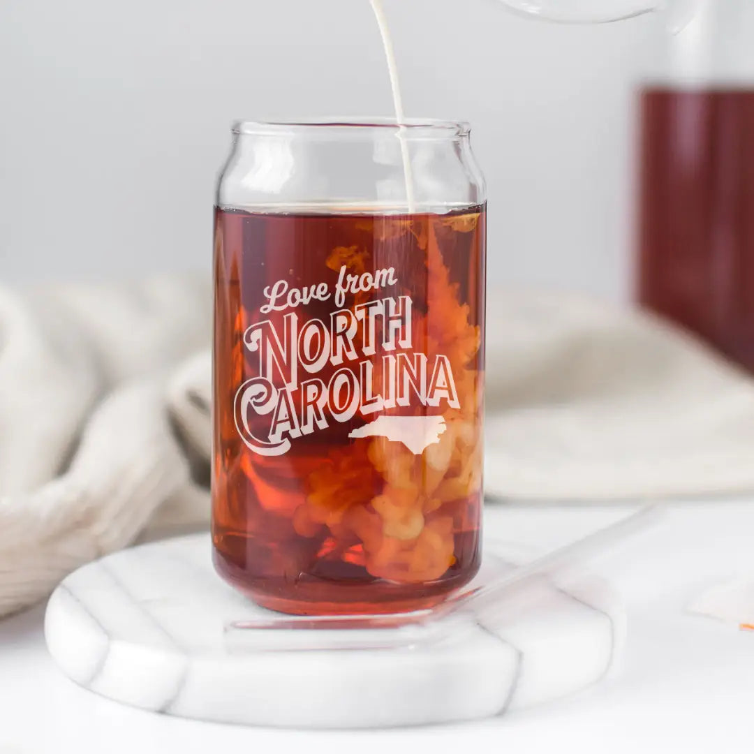Love From NC Can Pint Glass