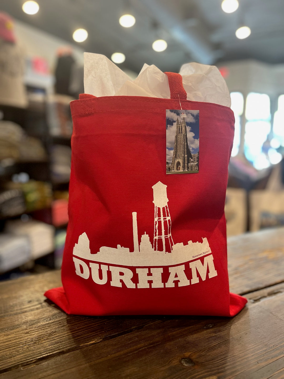 Durham Skyline Tote Bag #23 (Red)
