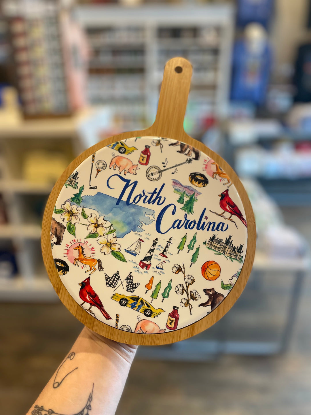 North Carolina State Bamboo Cheese Board