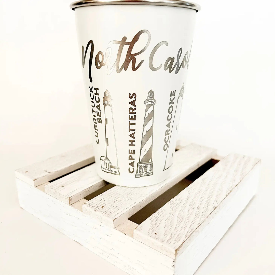 NC Lighthouses Steel Pint