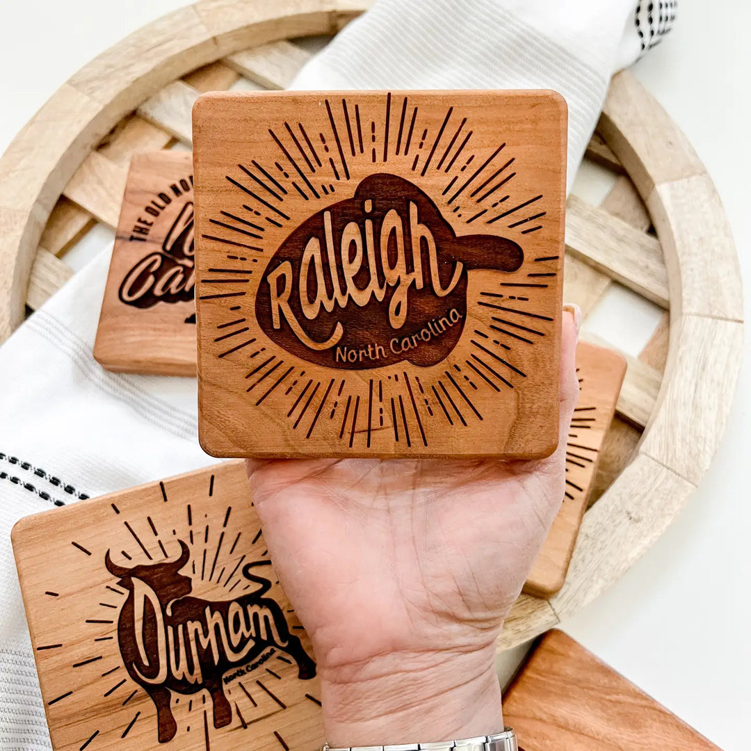 Raleigh Wooden Coaster