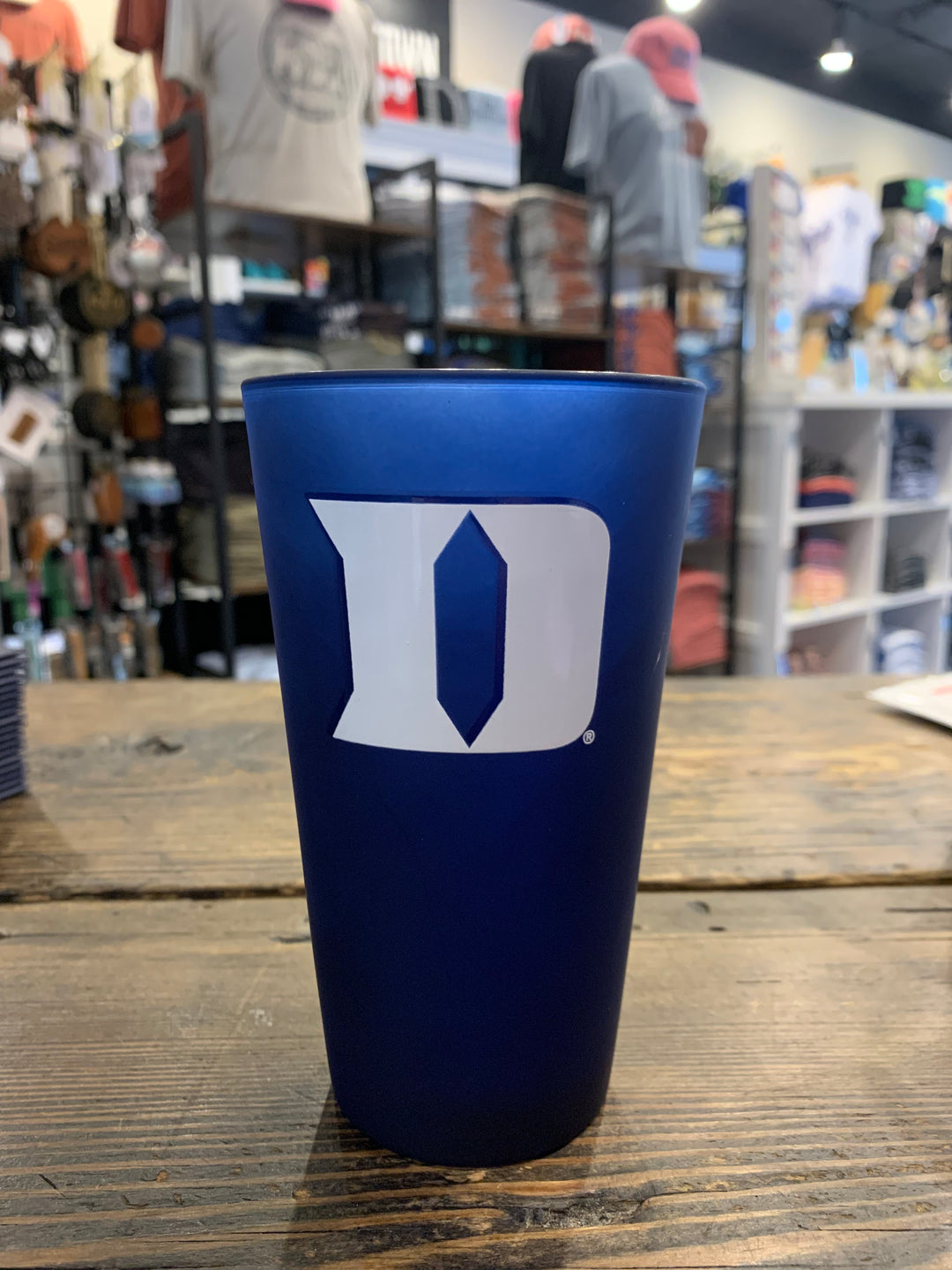 Frosted Blue & White Duke Pint Glass