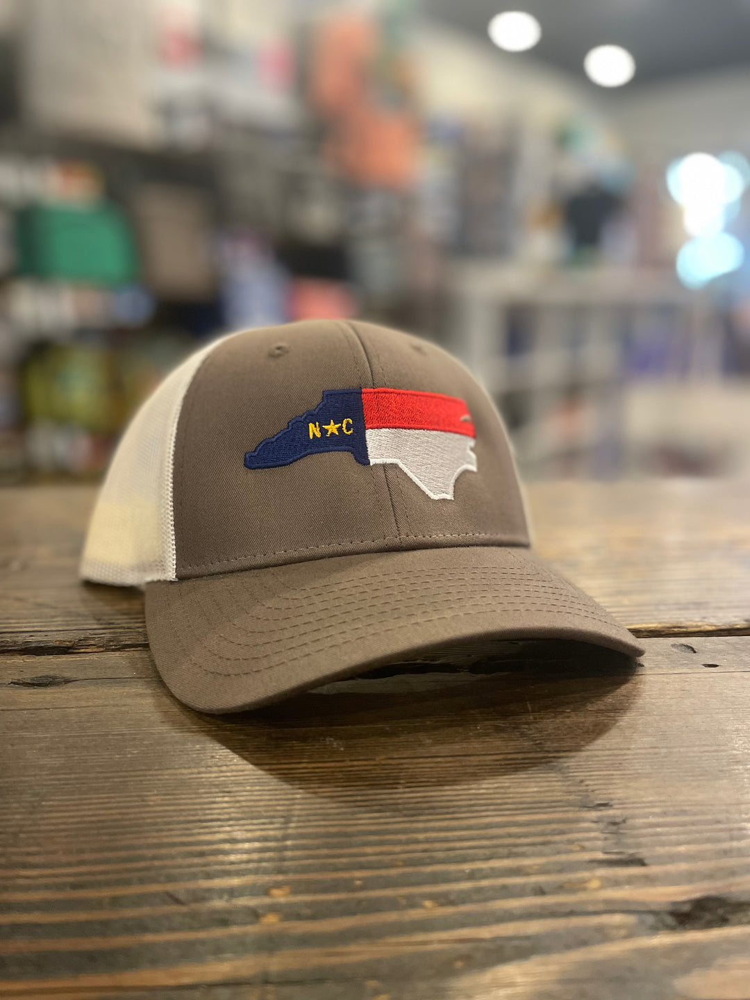 North Carolina Flag Snapback (Chocolate Chip / Birch)