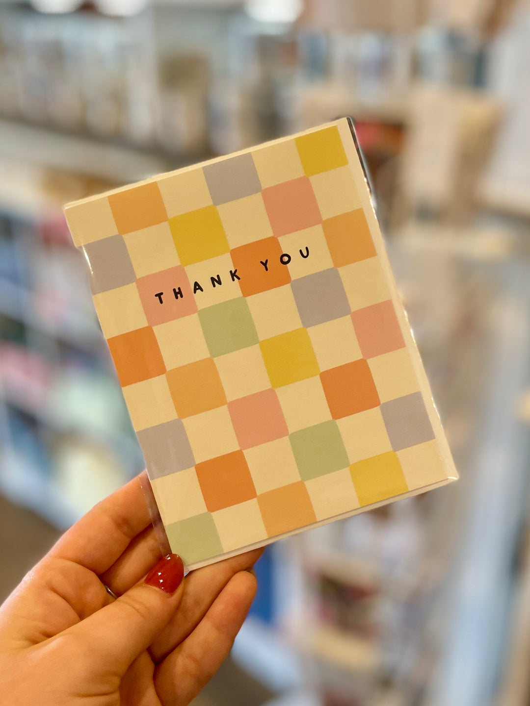 Checkered Thank You Card