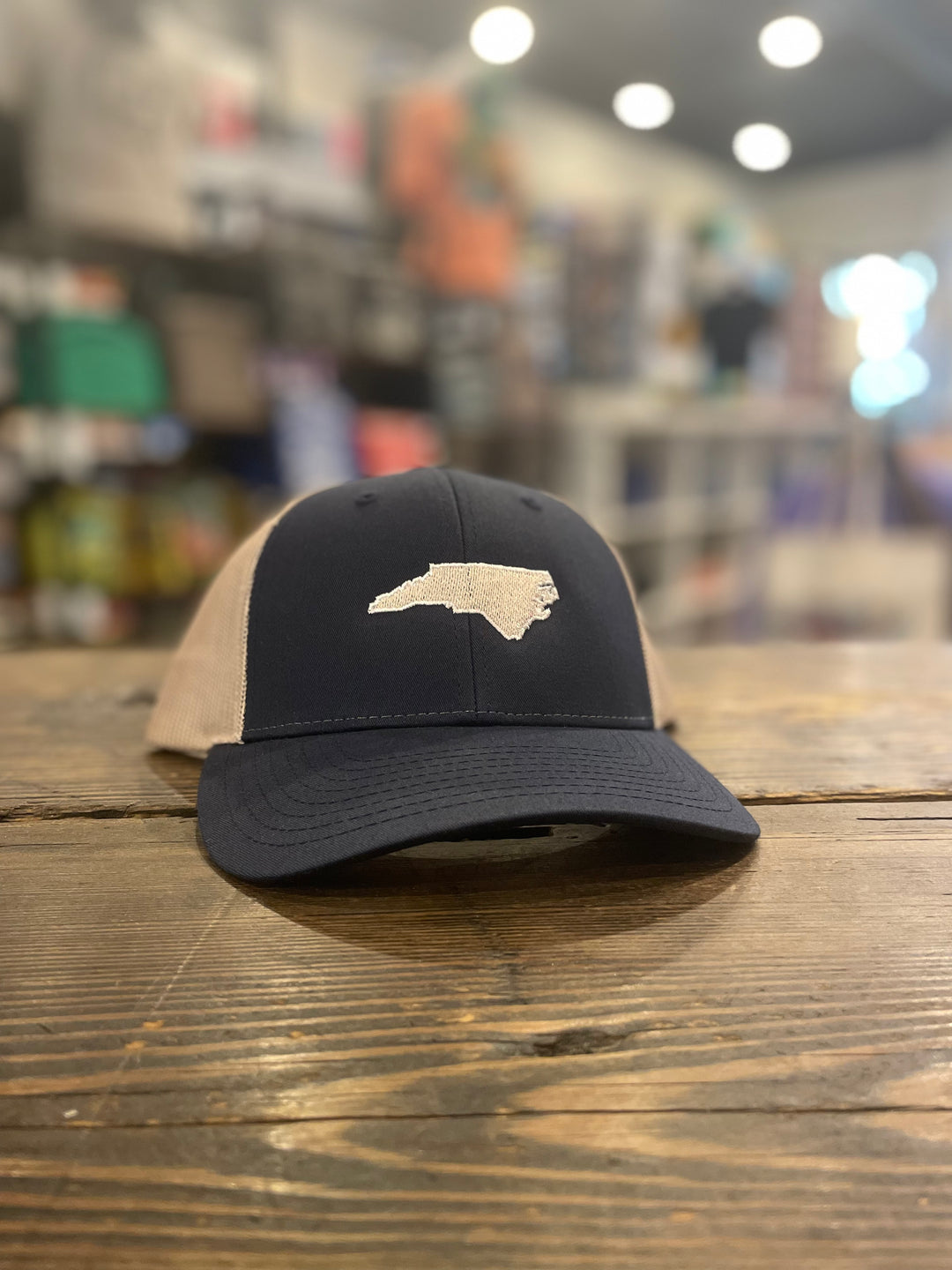 North Carolina Outline Snapback (Navy / Khaki)