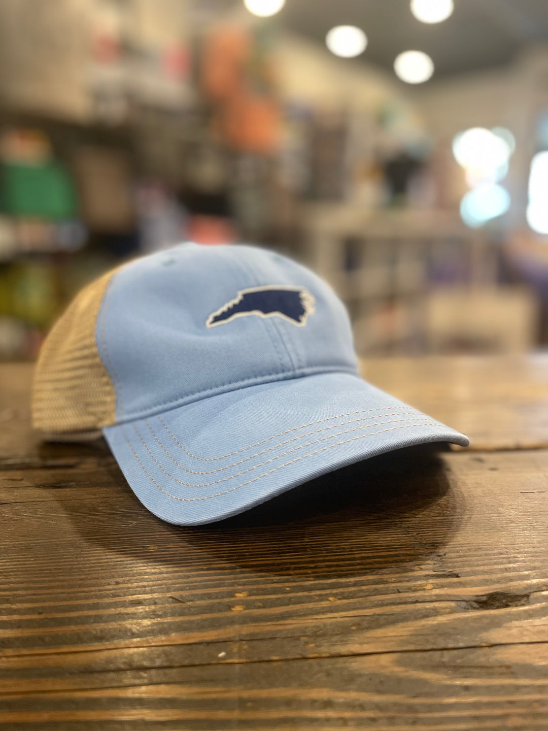 North Carolina Outline Snapback (Columbia Blue / Khaki)