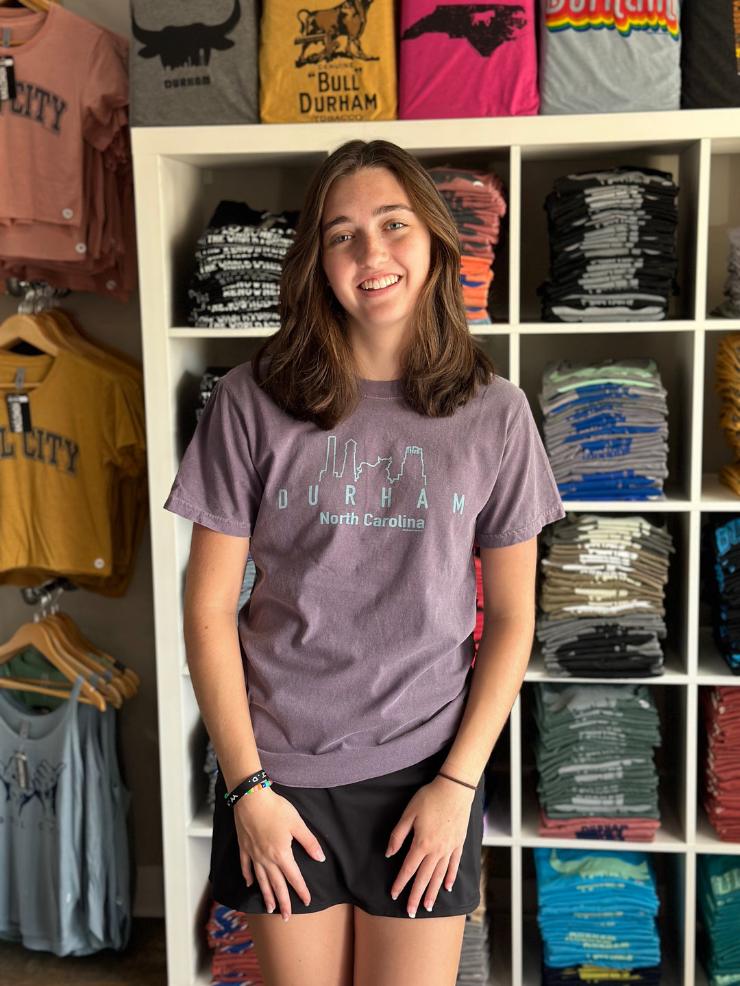 Durham, NC Skyline T-Shirt #111 (Berry)