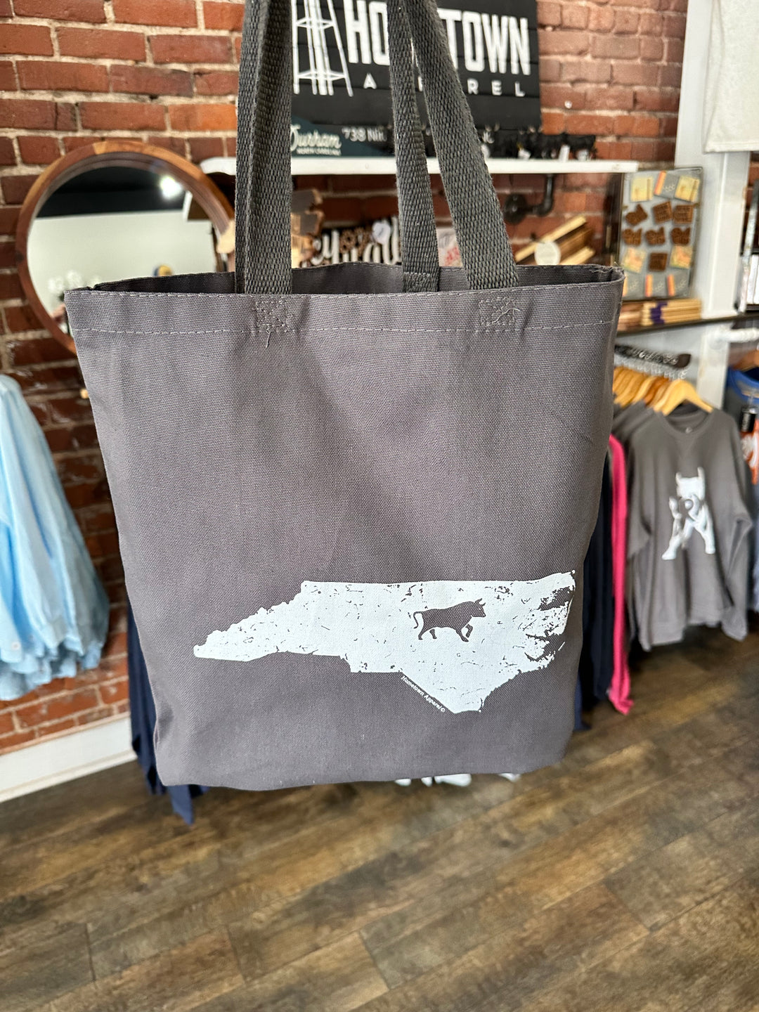 State with Bull Tote Bag #28 (Dusty Brown)
