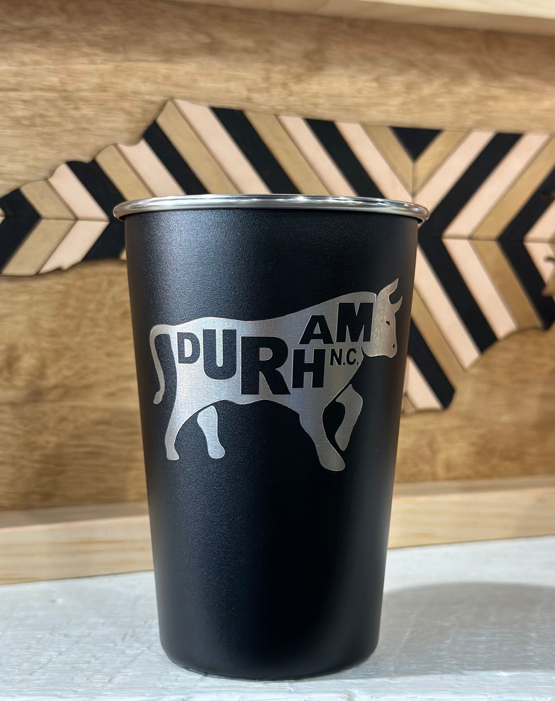 Bull with Durham, NC. Steel Engraved Pint #5