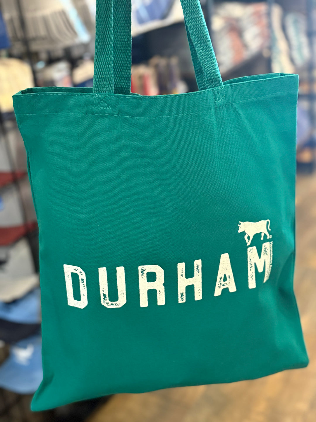 Durham with Bull Tote Bag #1 (Kelly Green)