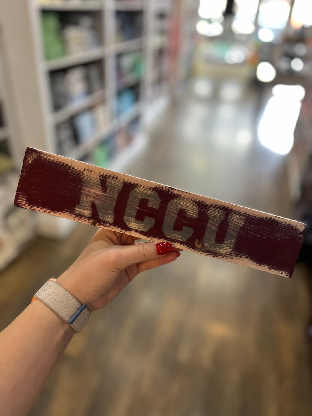 NCCU Wooden Sign