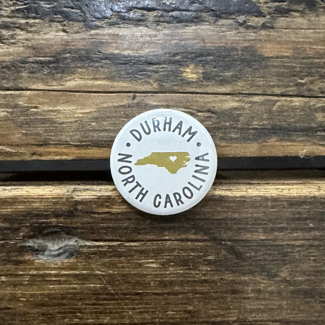 Durham NC Button- Yellow