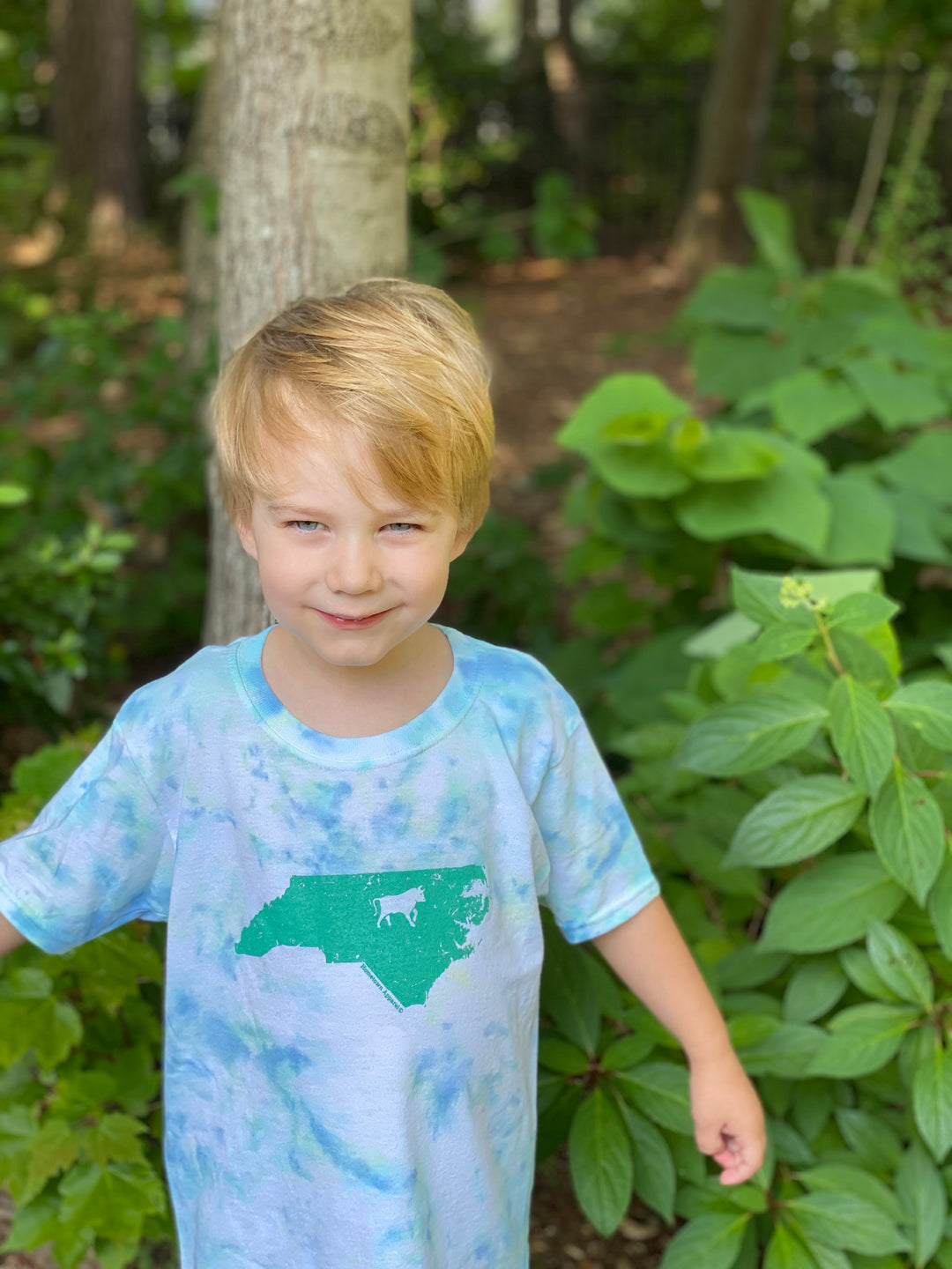 State with Bull Youth T-Shirt #28 (Carolina Blue)
