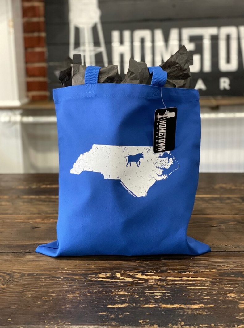 State with Bull Tote Bag #28 (Blue)