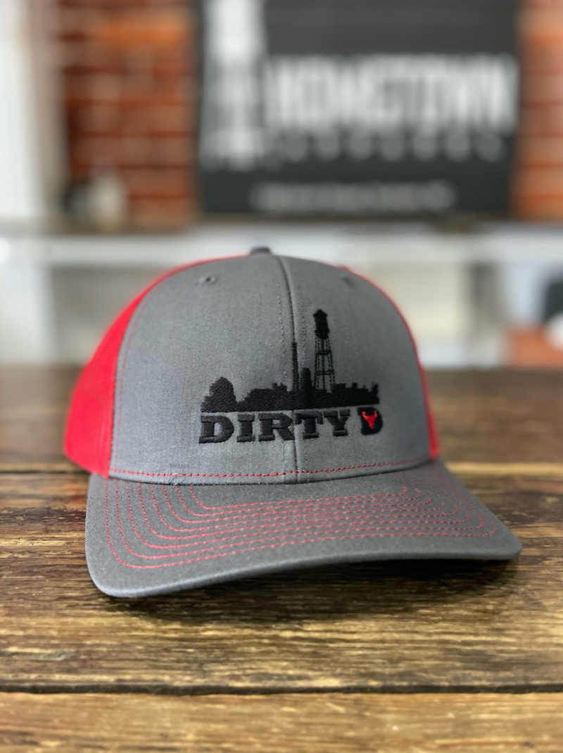 Dirty D Snapback #9 (Charcoal / Red)