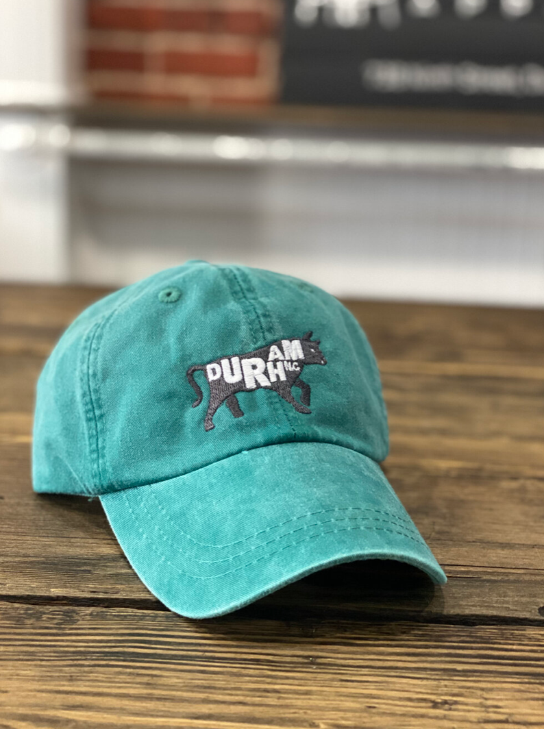 Bull with Durham, NC. Hat #5 (Aqua)