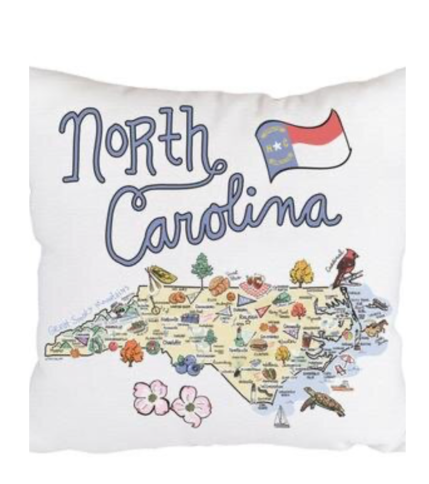 North Carolina Map Pillow