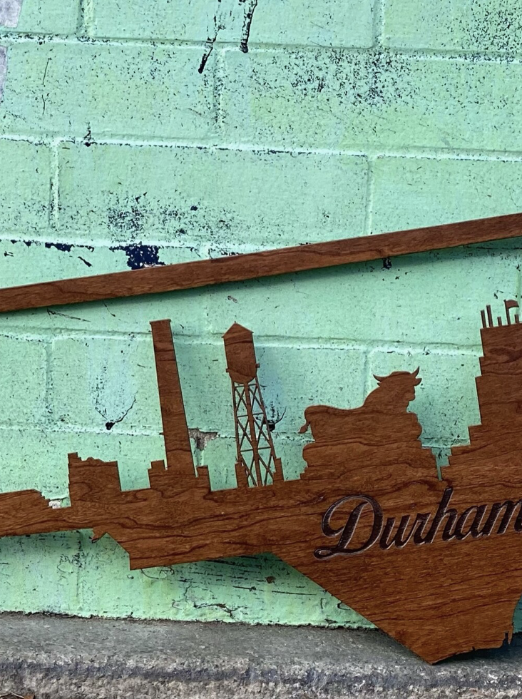 Durham Skyline Wooden Sign