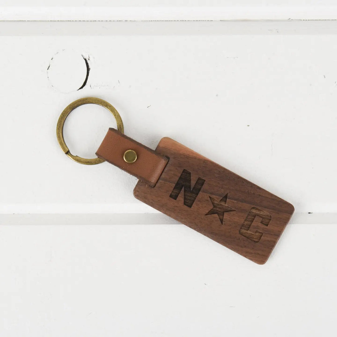 North Carolina Wood Keychain