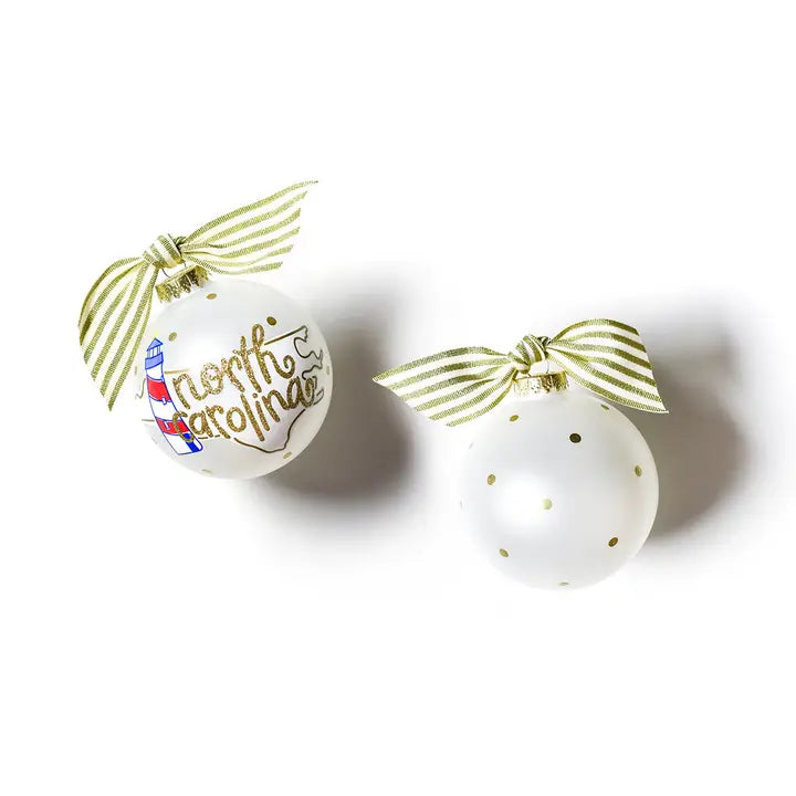 North Carolina Motif Glass Ornament