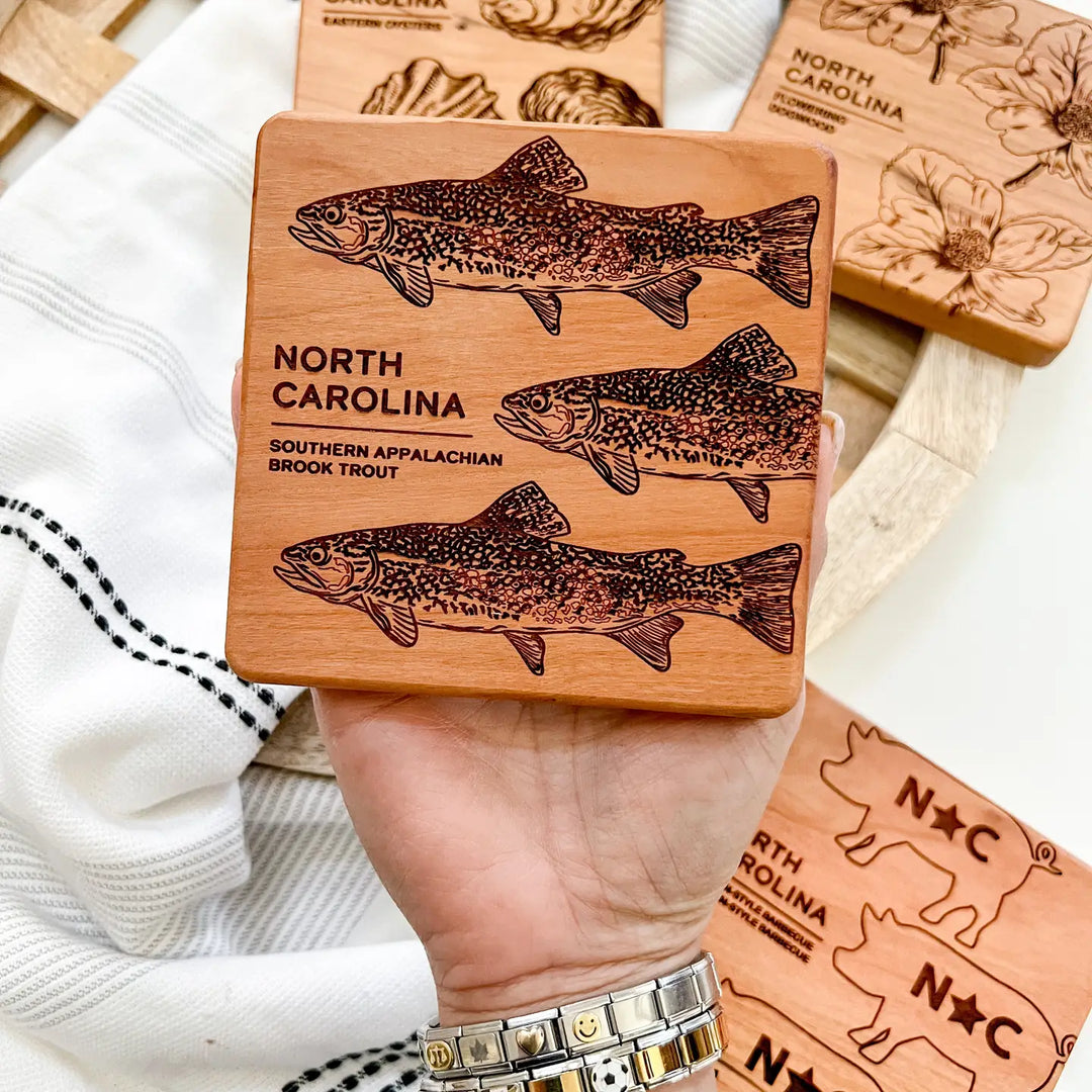Appalachian Trout Wooden Coaster