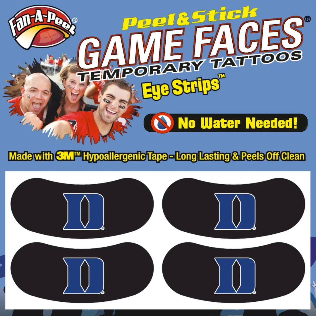 Duke University Temporary Face Tattoo