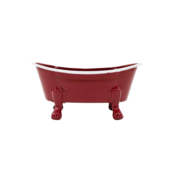 Red Enamel Bathtub Metal Soap Dish