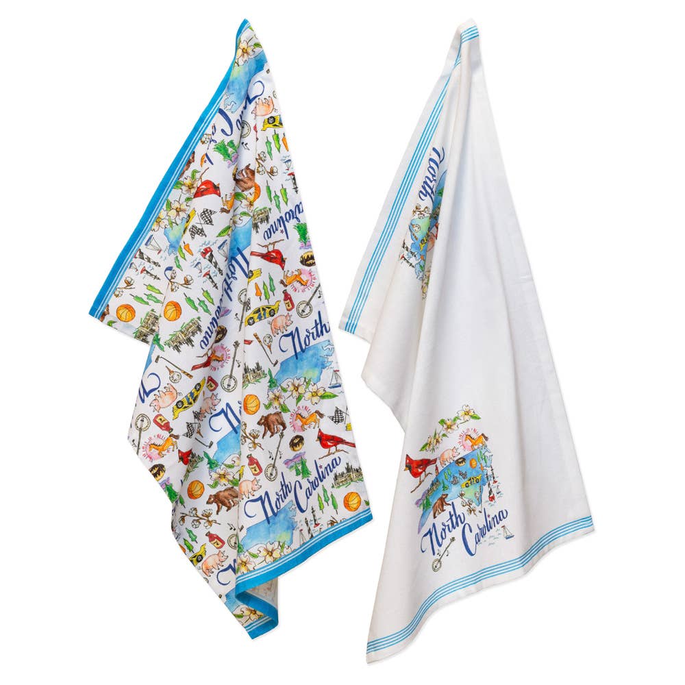 NC North Carolina State Collection Cotton Tea Towels Set of 2
