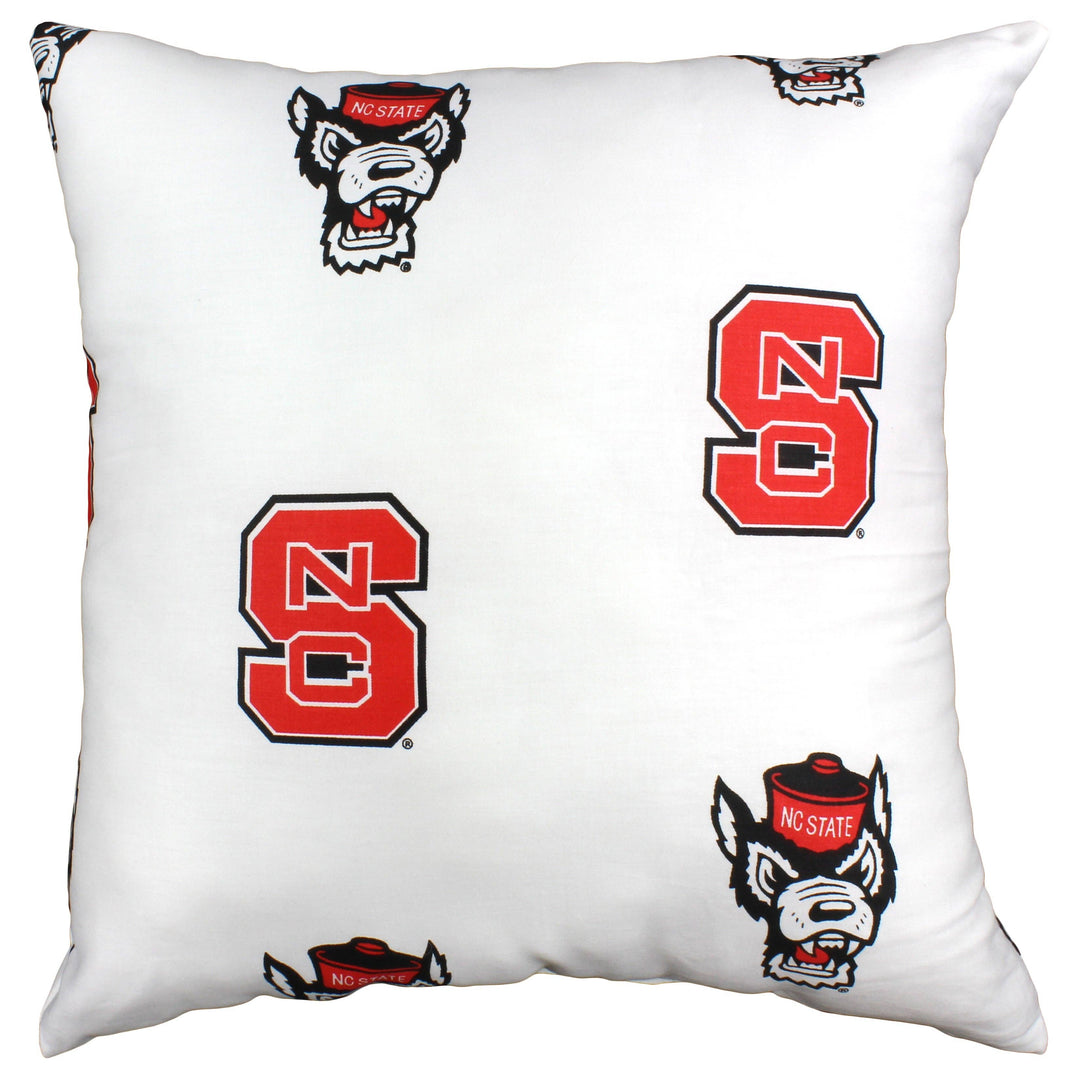 North Carolina State Wolfpack Decorative Pillow: White / Single