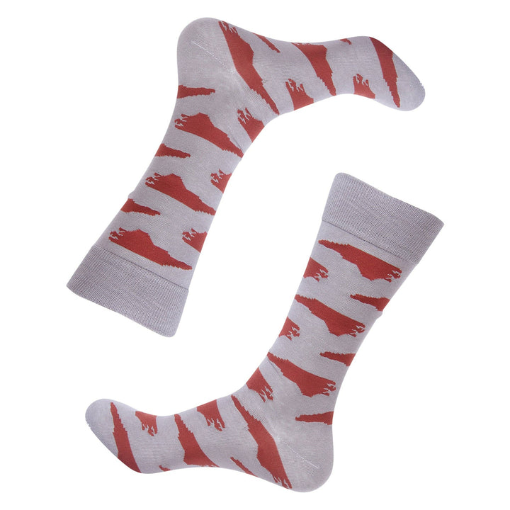 Grey/Maroon North Carolina Shape Socks