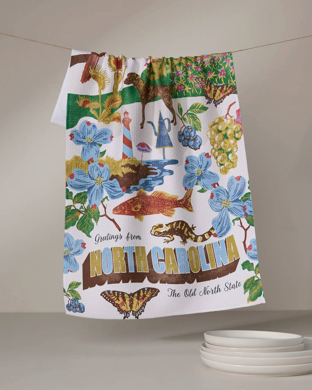 Greetings From North Carolina Tea Towel