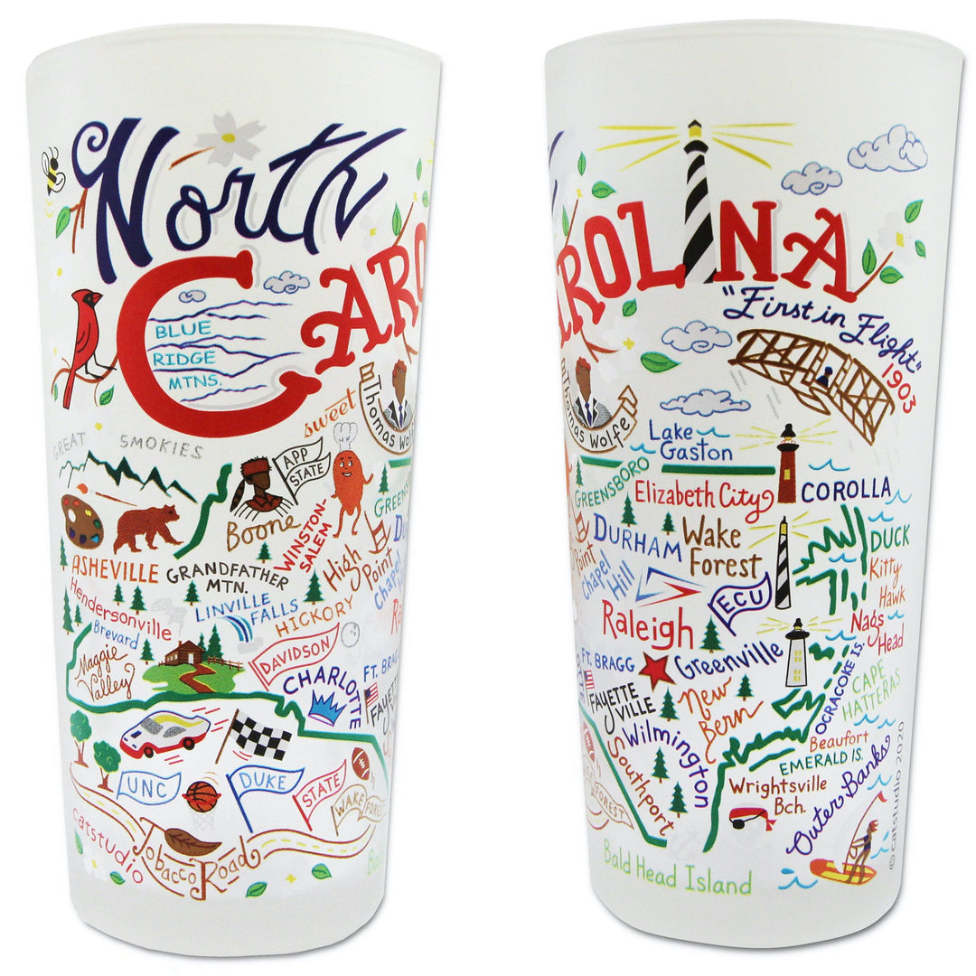 North Carolina Drinking Glass