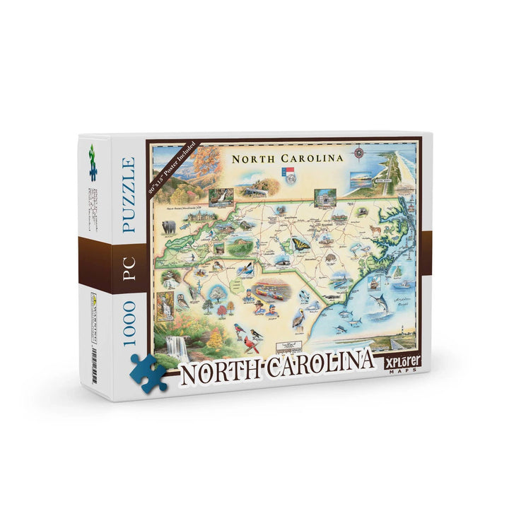 North Carolina State Map Jigsaw Puzzle - 1000-Pieces