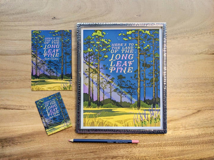 Longleaf Pine North Carolina Travel Art Print: 8x10