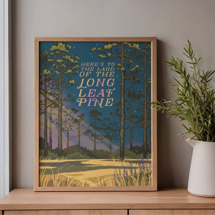 Longleaf Pine North Carolina Travel Art Print: 8x10
