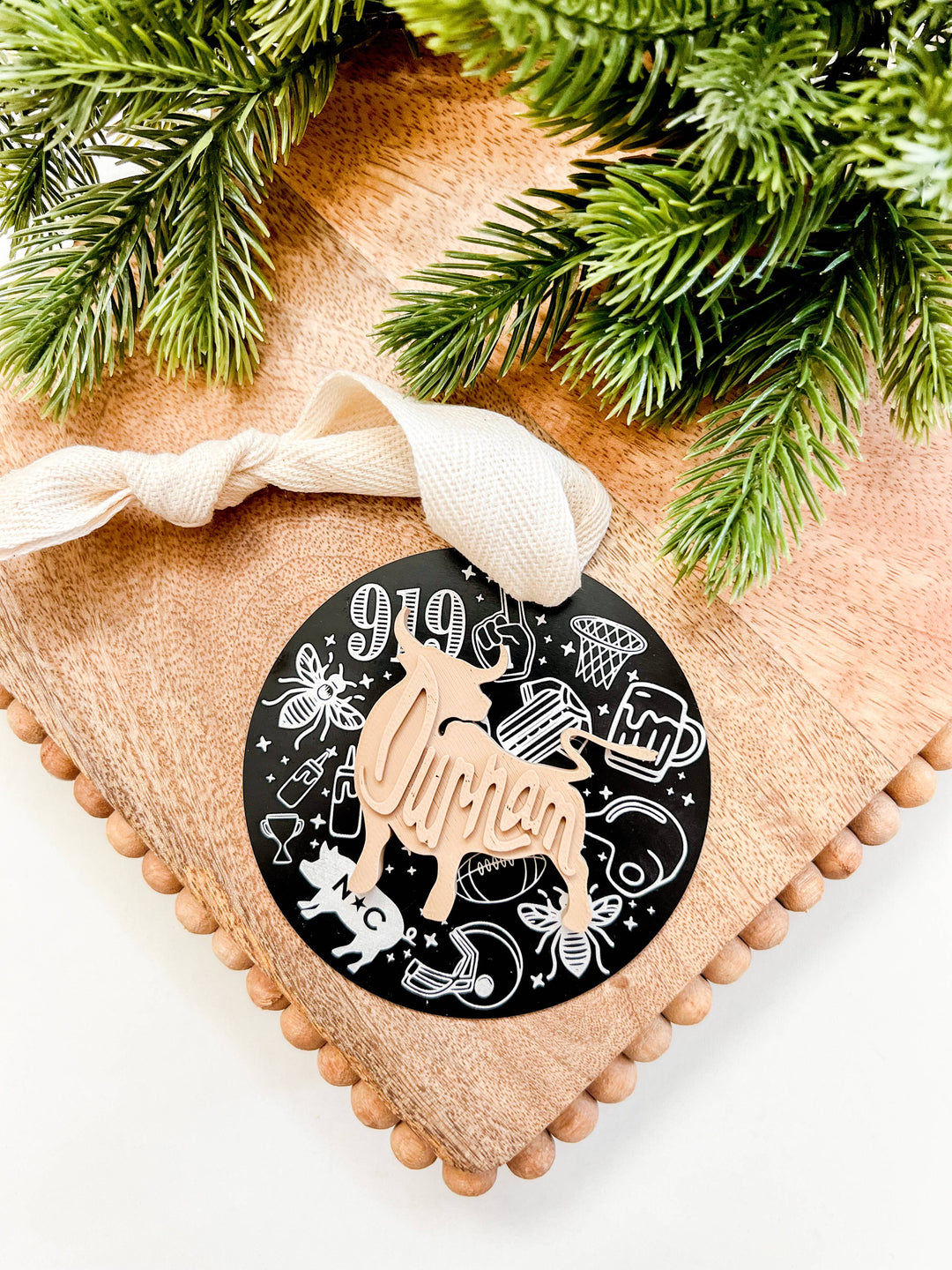 Durham Bull Icon Metal Ornament
