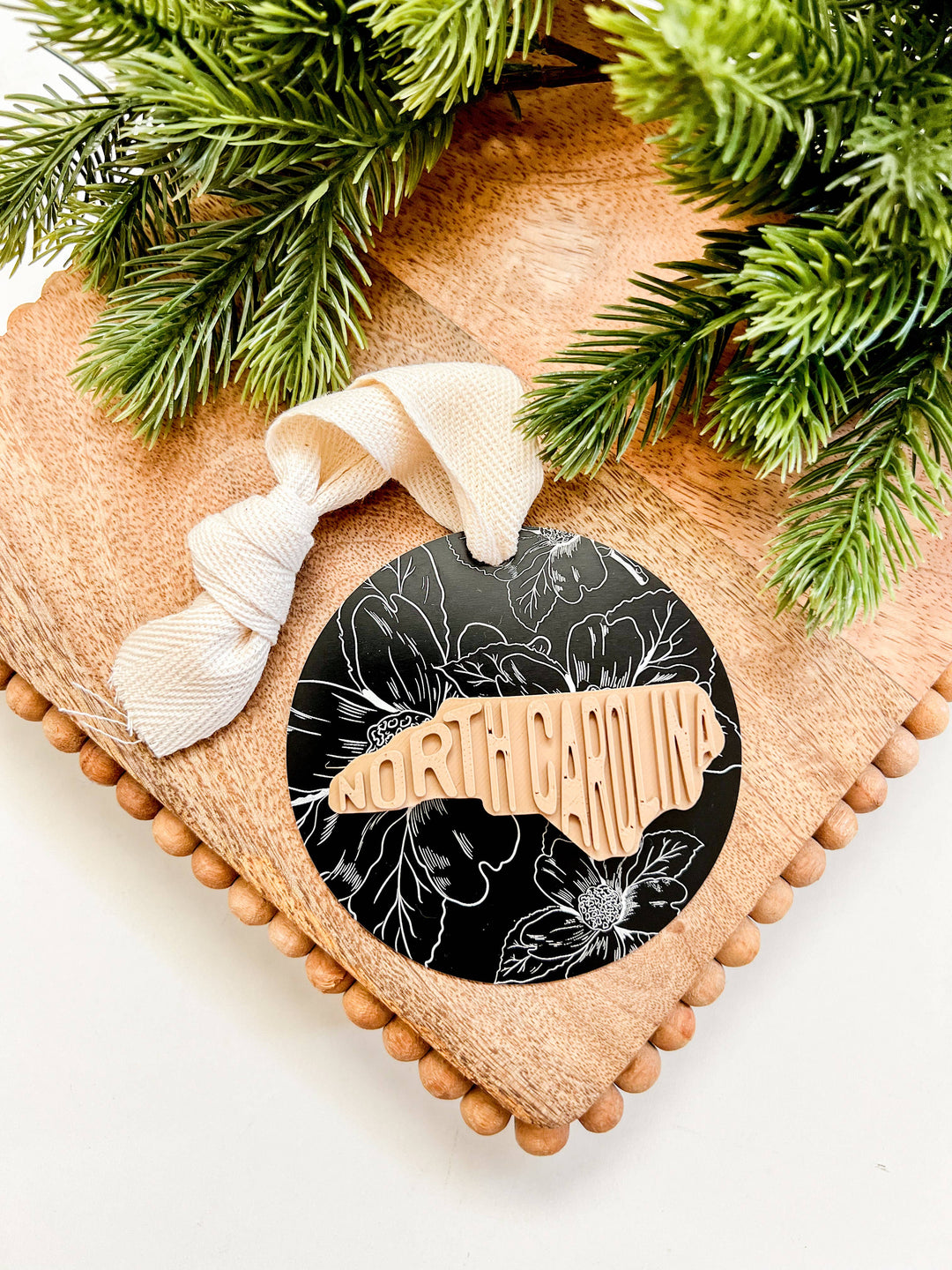 NC Map Metal Ornament