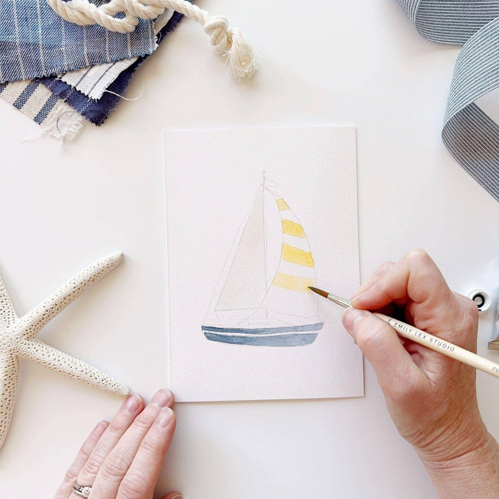Seaside paintable watercolor notecard set