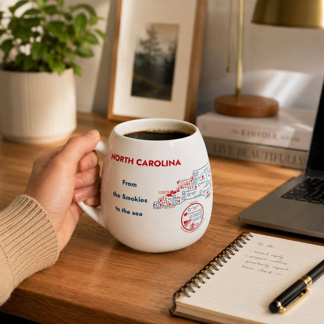 North Carolina Map Color In Ceramic Mug