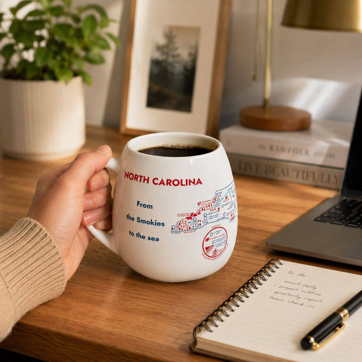 North Carolina Map Color In Ceramic Mug