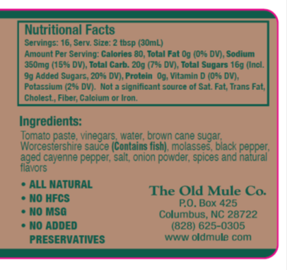 1 - Original Jar Old Mule BBQ Sauce