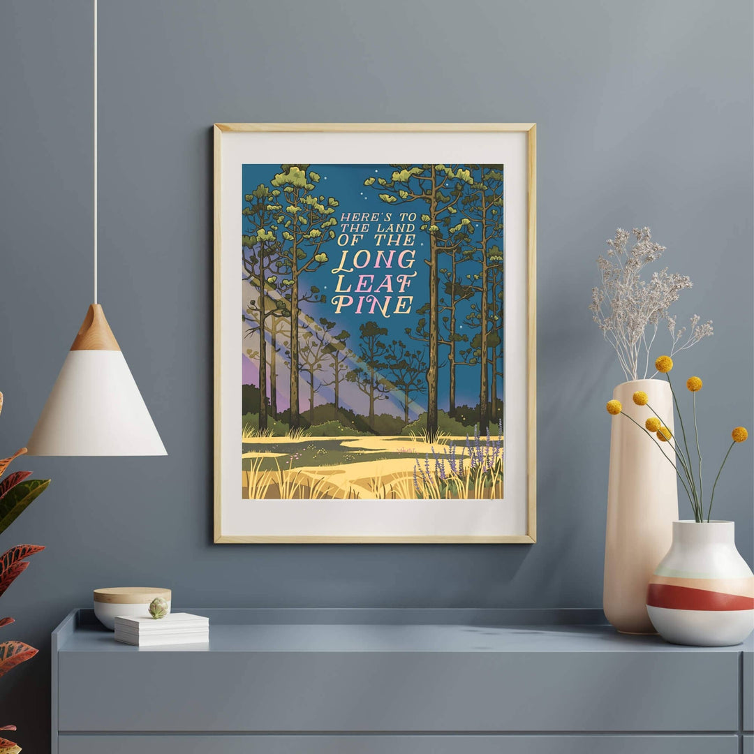 Longleaf Pine North Carolina Travel Art Print: 8x10