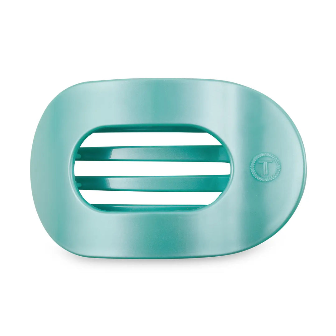 Totally Turquoise Flat Round Hair Clip