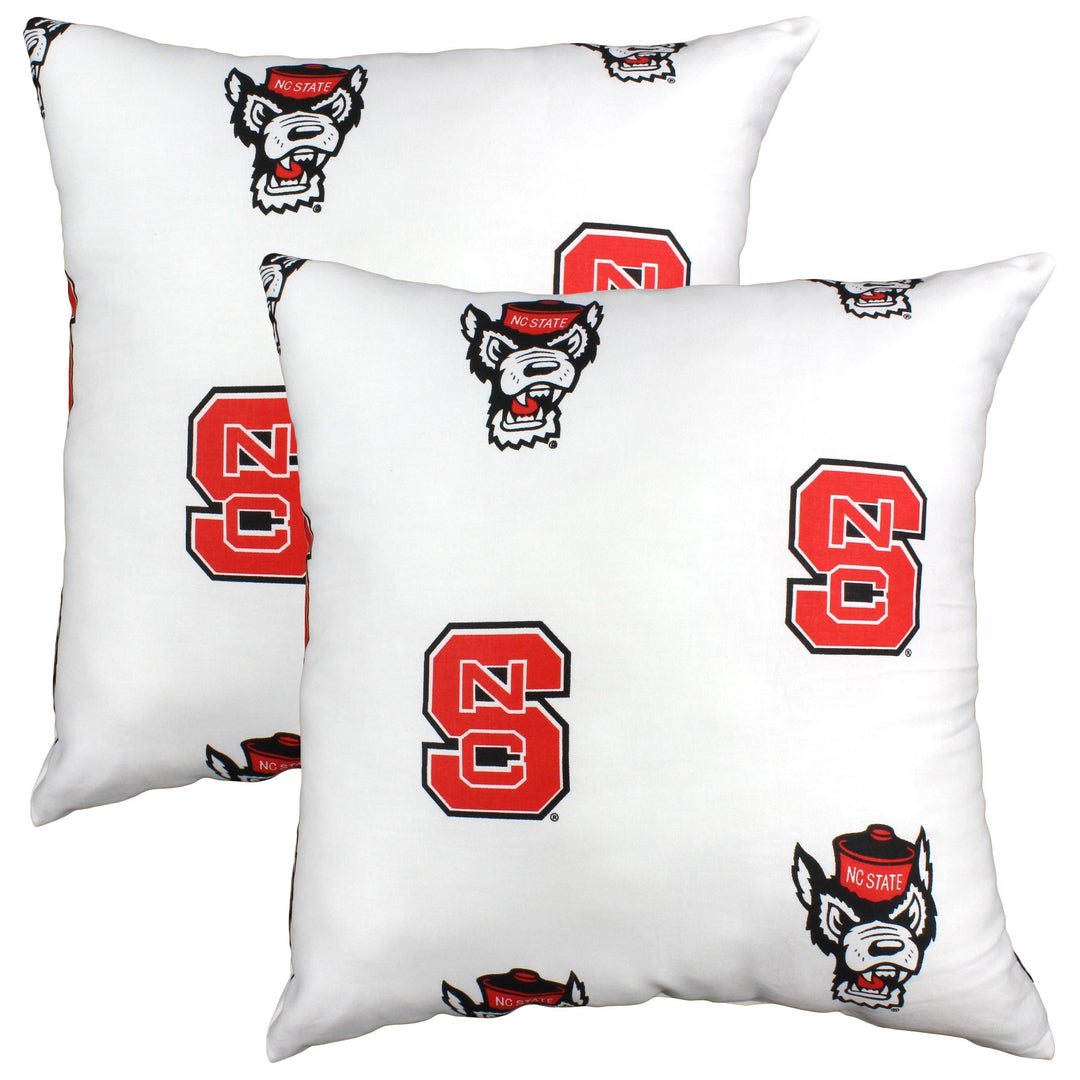 North Carolina State Wolfpack Decorative Pillow: White / Single