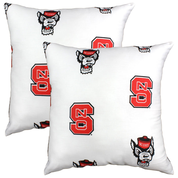 North Carolina State Wolfpack Decorative Pillow: White / Single