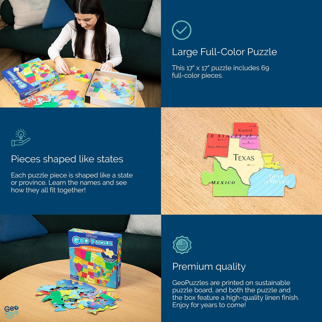 USA and Canada Geography Jigsaw Puzzle